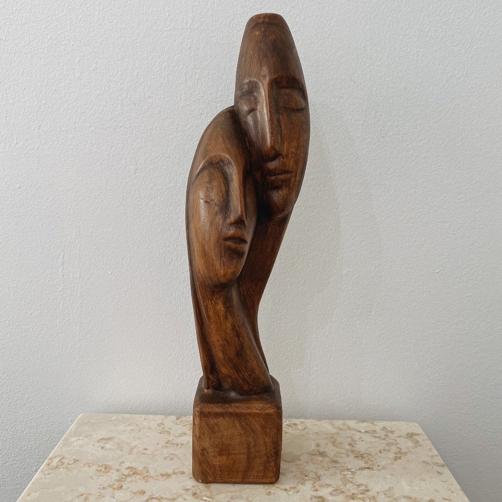 VTG Porcelain Wood Lovers Statue Figurine